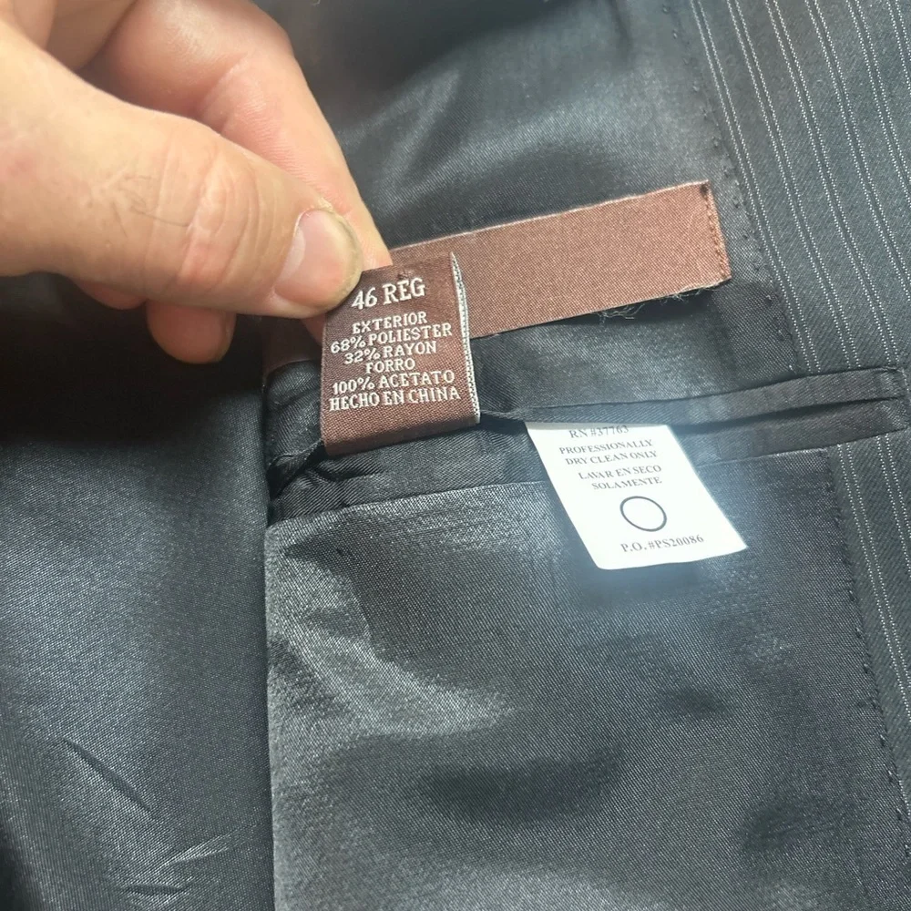Men's Black Pinstripe Blazer